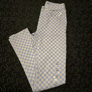 Old Navy NWT Girls Checkered Blue and White High Waist Rockstar Jeggings Size 14